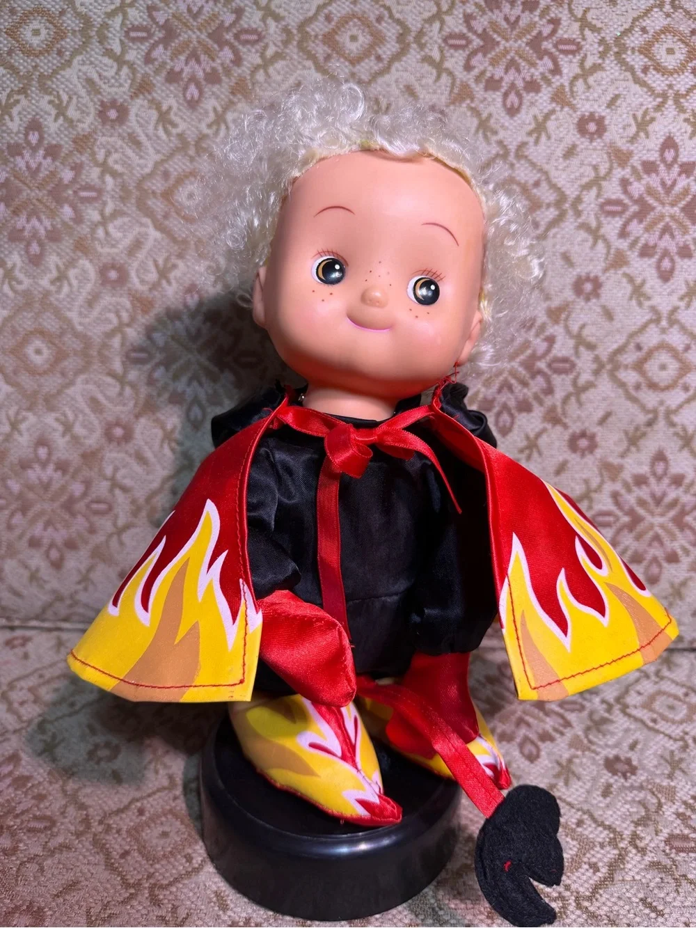 Vintage Padma Animated Halloween Devil Kid Doll Flame Dress Motionette Tested